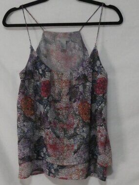 H&M Floral Double Layer High Neck Halter Camisole Top - Size 6